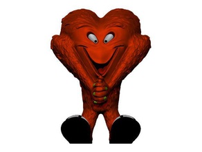 gossamer creatures hairy heart loony toons monster valentines day 3d print model - Mito3D