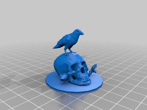 crow crâne de serpent la souris statue 3d l'impression 3d print model - Mito3D