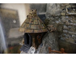 grenouille cabane les animaux de compagnie grenouilles maison la nature terrarium souche d'arbre 3d print model - Mito3D