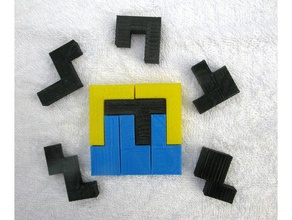 second set six hexomino 6x6 tiling puzzles openscad 3d print model - Mito3D