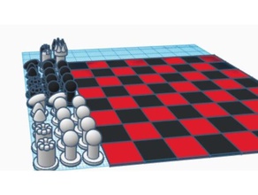 jeu d'échecs 3d de l'impression des jeux société plateau pièce pièces amusant utile 3d print model - Mito3D
