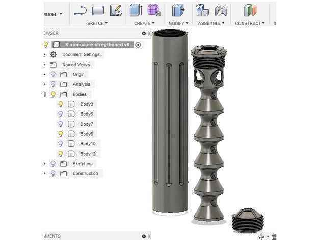 soppressore modelreplica di ingegneria fucile ad aria compressa softair silenziatore 3D print model - Mito3D