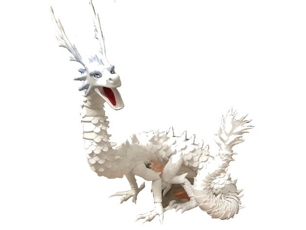 pulmón oriental articulado dragón revisión criaturas juguete 3D print model - Mito3D