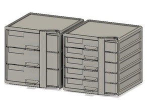 locking drawer box containers drawers mini screwbox secure stackable 3d print model - Mito3D