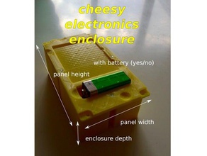 cheesy electronics enclosure 9v battery case holder box cheese front panel piezochez 3d print model - Mito3D