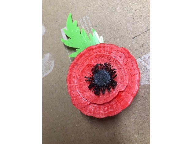 lembrança de papoula broche os acessórios anzac veteranos 3D print model - Mito3D