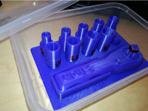 nasa ratchet socket set organizer tool holders boxes 3D print model - Mito3D