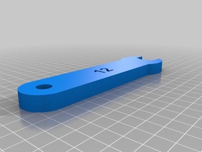 flache Schraubenschlüssel m12 189mm Mutter tools 19mm 3d print model - Mito3D