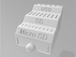 sd usb tutucu çekmece mikro aracı sahipleri kutuları düzenleme uygun micro kart sahibi olmadan 3d print model - Mito3D