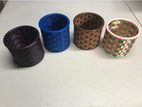 3d printed woven basket containers muliticolor openscad 3d print model - Mito3D