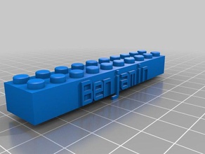 my customized lego block necklacekeychain benjamin construction toys 3d print model - Mito3D
