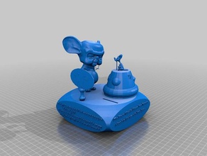 pinky brain bank 3d printing coin money piggybank toy 3d print model - Mito3D