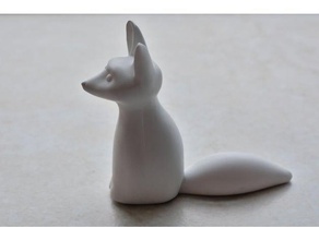 sentado fox a los animales lindo nsfw simple impresión split 3d print model - Mito3D