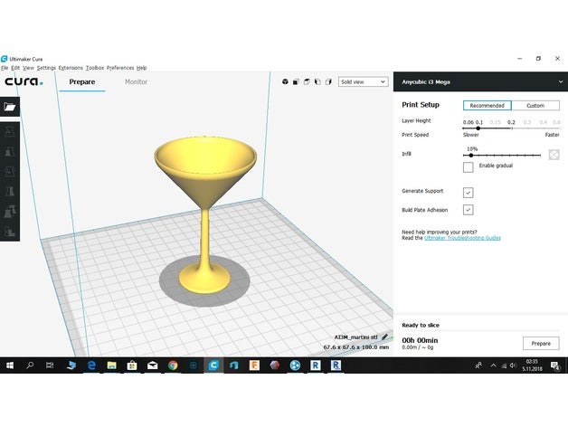 copo de martini do agregado familiar óculos água 3D print model - Mito3D