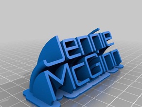 jennie mcginn targhetta office personalizzato 3d print model - Mito3D