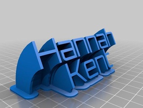 hannah Kent'in adı plaka ofis özelleştirilmiş 3d print model - Mito3D