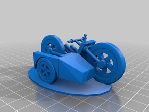 28mm mini motorcycle sidecar dustbunnys custom ride 3d printing 3d print model - Mito3D