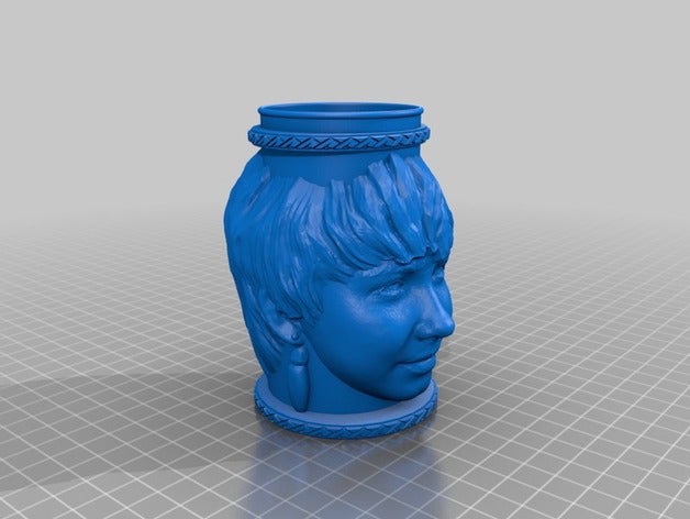 jar lid 4 3d printing cup cupholder holder girl girls head jars pencil pencilholder 3D print model - Mito3D