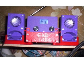 caixa de fm-rádio 2 alto-falantes dok-estação diy 3d print model - Mito3D