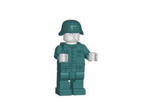lego miniman german soldier wwii toy game accessories compatible minifig toy-soldier 3d print model - Mito3D