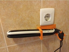 wall plug hair strengthener holder no drills glue fits schuko socket bathroom 3d print model - Mito3D