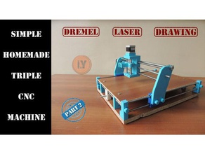triple machine cnc de la partie 2 le bricolage routeur dessin dremel maison laser mini crayon porte-crayon 3d print model - Mito3D
