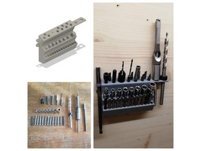 tool hanger drill bits socket organization bit holder mount organizer pegboard screw tools woodwork woodworking 3d print model - Mito3D
