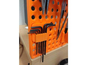 pegboard prusa i3 mk3 hex key 3d printer accessories orange tools tool holder 3d print model - Mito3D