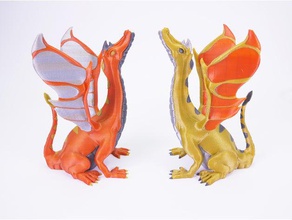 adalinda multimaterial-remix Kreaturen dragon multicolor prusa i3 3d print model - Mito3D