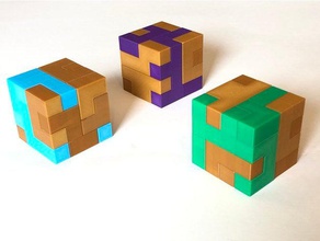 puzzlecad openscad kütüphane birbirine karıştırıyor 3d bulmaca burr 3d print model - Mito3D