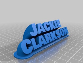 jackie 2-linea di targa office personalizzato 3d print model - Mito3D