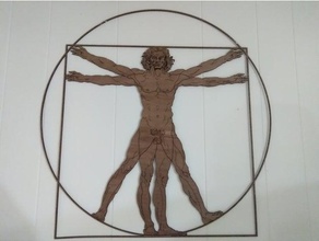 o homem vitruviano de corte a laser 2d arte corpo humanos lasercut leonardo da vinci renascimento renascimento-arte 3d print model - Mito3D