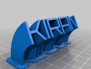 my customized sweeping 2-line name plate -kiran office 3d print model - Mito3D