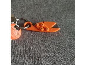 trousseau couteau de poche porte-clés la lame rétractable 3d print model - Mito3D