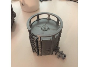 railing flat top industrial dome terrain toy game accessories kill team wargame 3d print model - Mito3D