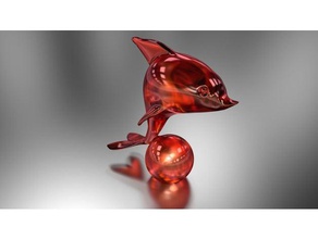 dolfin ornament animals glass render 3d print model - Mito3D