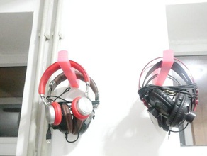 wall headphones holder organization headphone office 3d print model - Mito3D