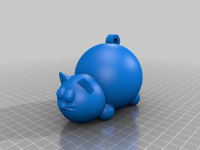 fat cat llavero llaveros accesorio animal lindo pequeño 3d print model - Mito3D