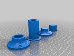 parametric rod pipe closet holder flange replacement parts 3d print model - Mito3D