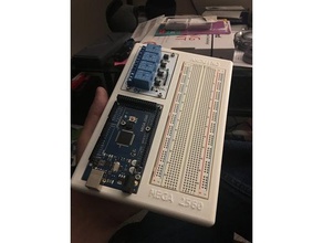 arduino mega 2560 project board electronics breadboard case holder prototyping 3d print model - Mito3D