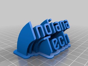 meine angepasste geschwungene 2-Zeile name plate indiana tech office 3d print model - Mito3D