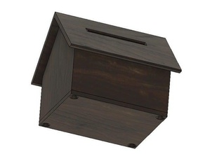 caixa de doações sociedade humana edifícios estruturas casinha cachorro 3d print model - Mito3D