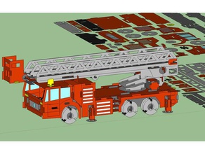 caminhão de bombeiros construção brinquedos laser madeira compensada 3d print model - Mito3D