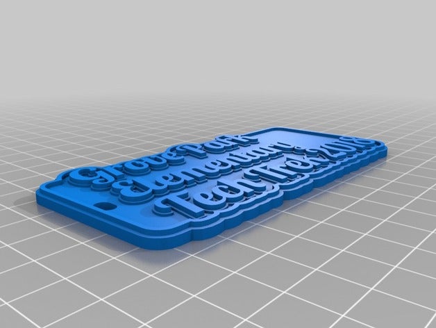 grove park trousseau de clés porte-clés personnalisé 3D print model - Mito3D