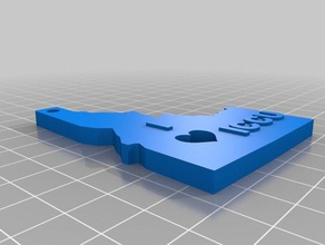 iccu &olarak ıdaho Anahtarlık 3d baskı 3d print model - Mito3D