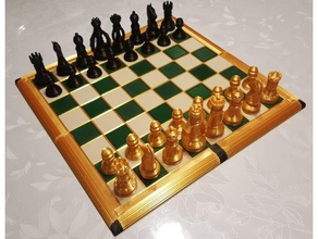 manyetik satranç takımı çok hoş bir özellik baskı yaptı tahtası tahta 3d print model - Mito3D