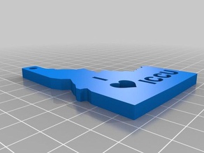 iccu &olarak ıdaho Anahtarlık delik 3d baskı 3d print model - Mito3D