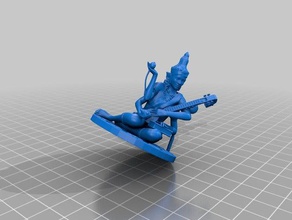 saraswati, deusa de aprendizagem esculturas chalermkwansatree a figura hindu miniatura phitsanulok escola lembrança tailândia 3d print model - Mito3D