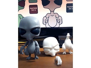 alium sculptures alien art toy customizable designer 3d print model - Mito3D