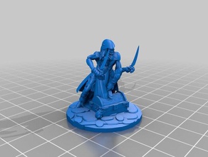 los elfos de ladrón 3d la impresión 28mm dungeons dragons fantasía mini en miniatura las miniaturas pathfinder rpg 3d print model - Mito3D